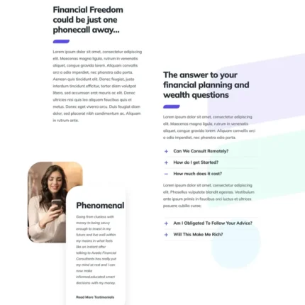 Financial Advisor Website Design with Free VPS Web Hosting