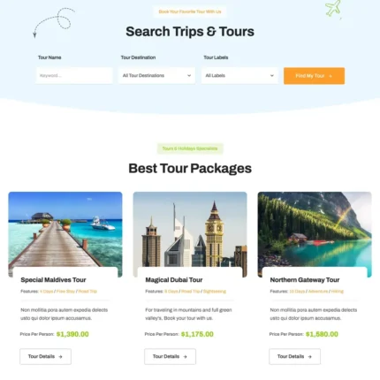 Tourism Agency Website Design with Free VPS Web Hosting