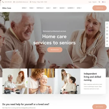 Elder Care Website Design with Free VPS Web Hosting
