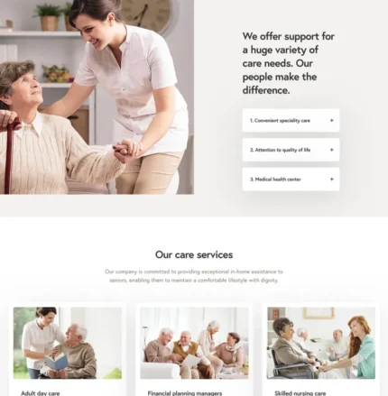 Elder Care Website Design with Free VPS Web Hosting