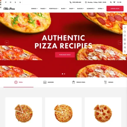 Pizza Website Design with Free VPS Web Hosting