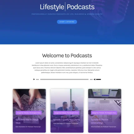 Podcasts Website Design with Free VPS Web Hosting