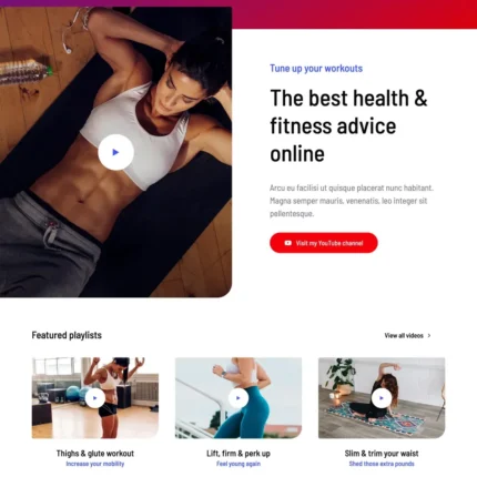 Workout Website Design with Free VPS Web Hosting