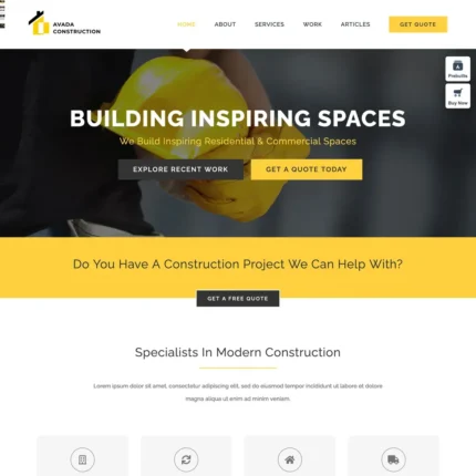 Building Construction Website Design with Free VPS Hosting