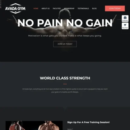 Gym Website Design with Free VPS Web Hosting