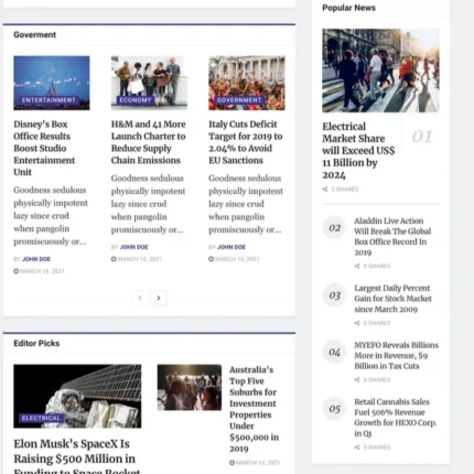 Retail News Website Design with Free VPS Web Hosting
