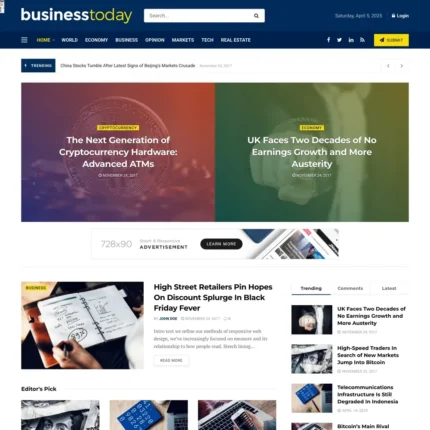 Business News Website Design with Free VPS Web Hosting