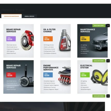 Auto Repair Service Website Design with Free VPS Web Hosting