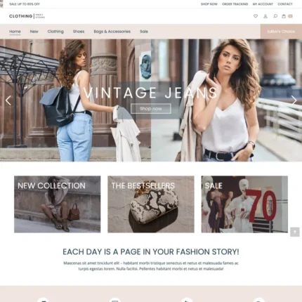 Clothing Shop Website Design with Free VPS Web Hosting