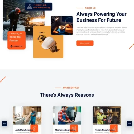 Mechanical Industry Website Design with Free VPS Web Hosting
