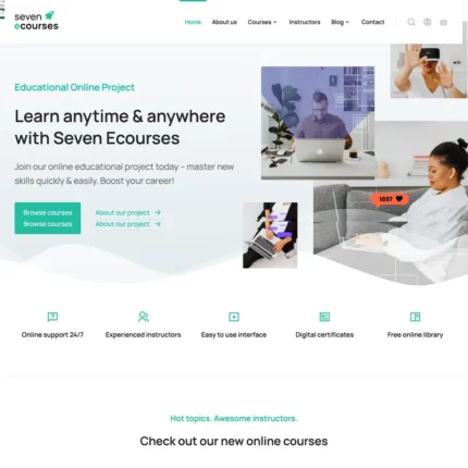 Online Courses Website Design with Free VPS Web Hosting