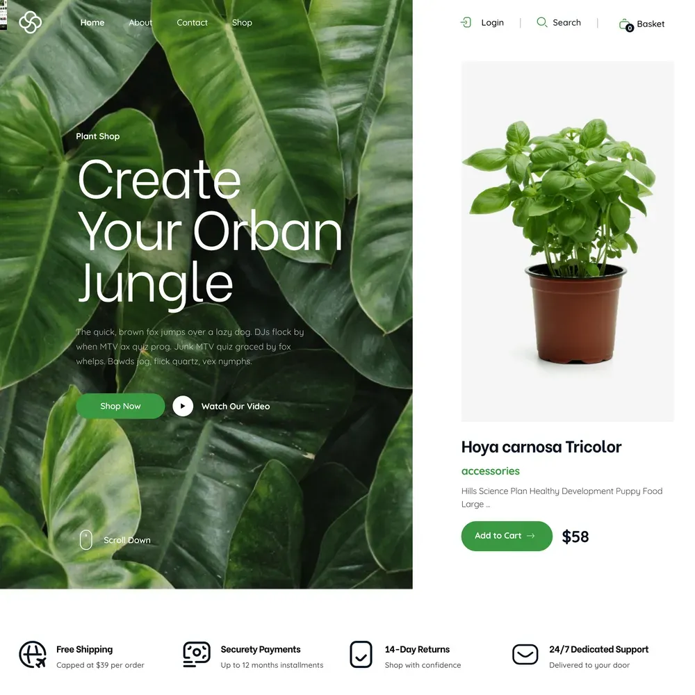 Plant Shop Website Design with Free VPS Web Hosting (1) Plant Shop Website Design with Free VPS Web Hosting