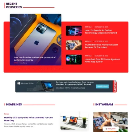 Tech Blog Website Design with Free VPS Web Hosting
