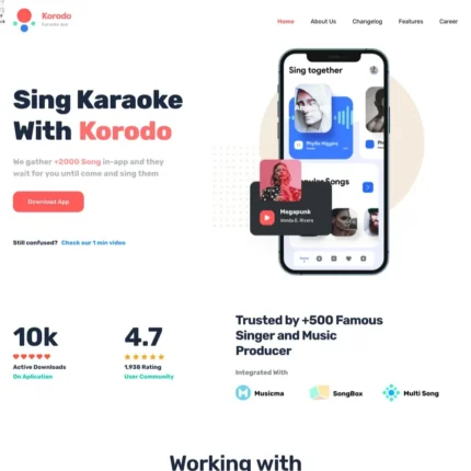 App Page Website Design with Free VPS Web Hosting