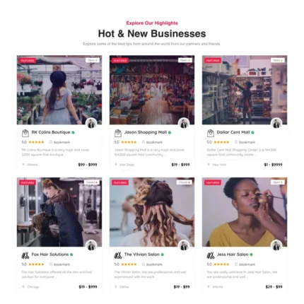 Business Listings Website Design with Free VPS Web Hosting