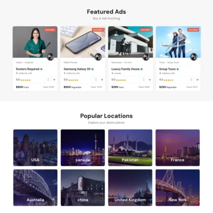 Classified Marketplace Website Design with Free VPS Web Hosting