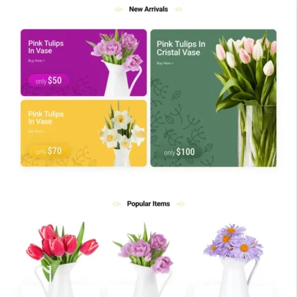Flower Shop Website Design with Free VPS Web Hosting