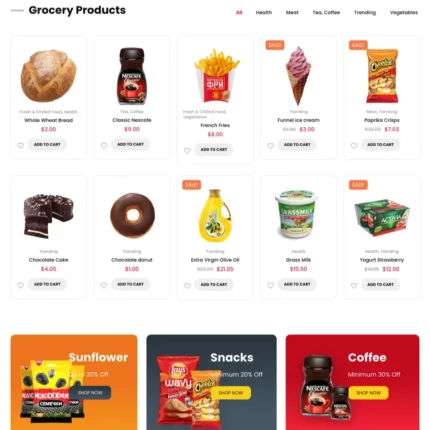 Supermarket Website Design with Free VPS Web Hosting
