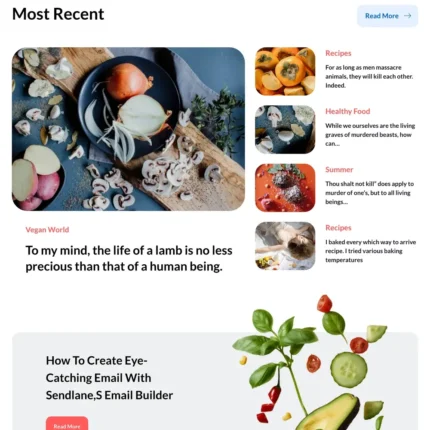 Vegetarian Blog Website Design with Free VPS Web Hosting