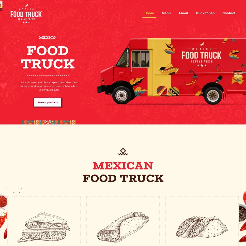 Food Truck Website Design with Free Web Hosting (1) Food Truck Website Design with Free Web Hosting
