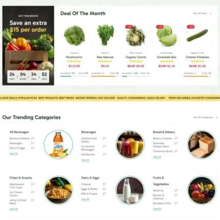Grocery Market Website Design with Free Web Hosting