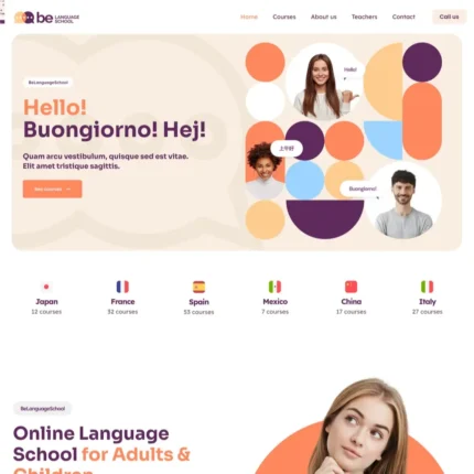 Language School Website Design with Free Web Hosting