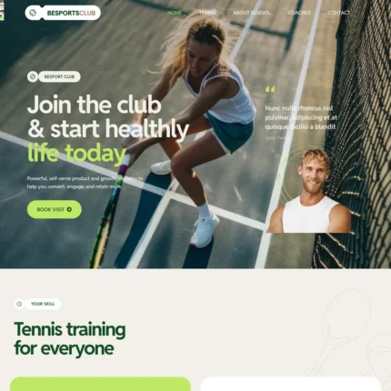 Tennis Club Website Design with Free Web Hosting
