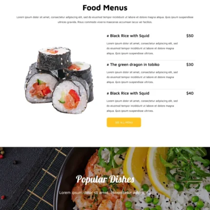 Grand Restaurant Website Design with Free VPS Web Hosting