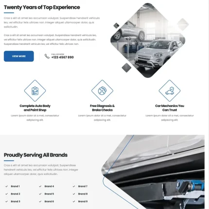 Auto Services Website Design with Free VPS Web Hosting